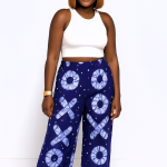 Ashanti Free — High-Waisted Flowy Wax Trousers