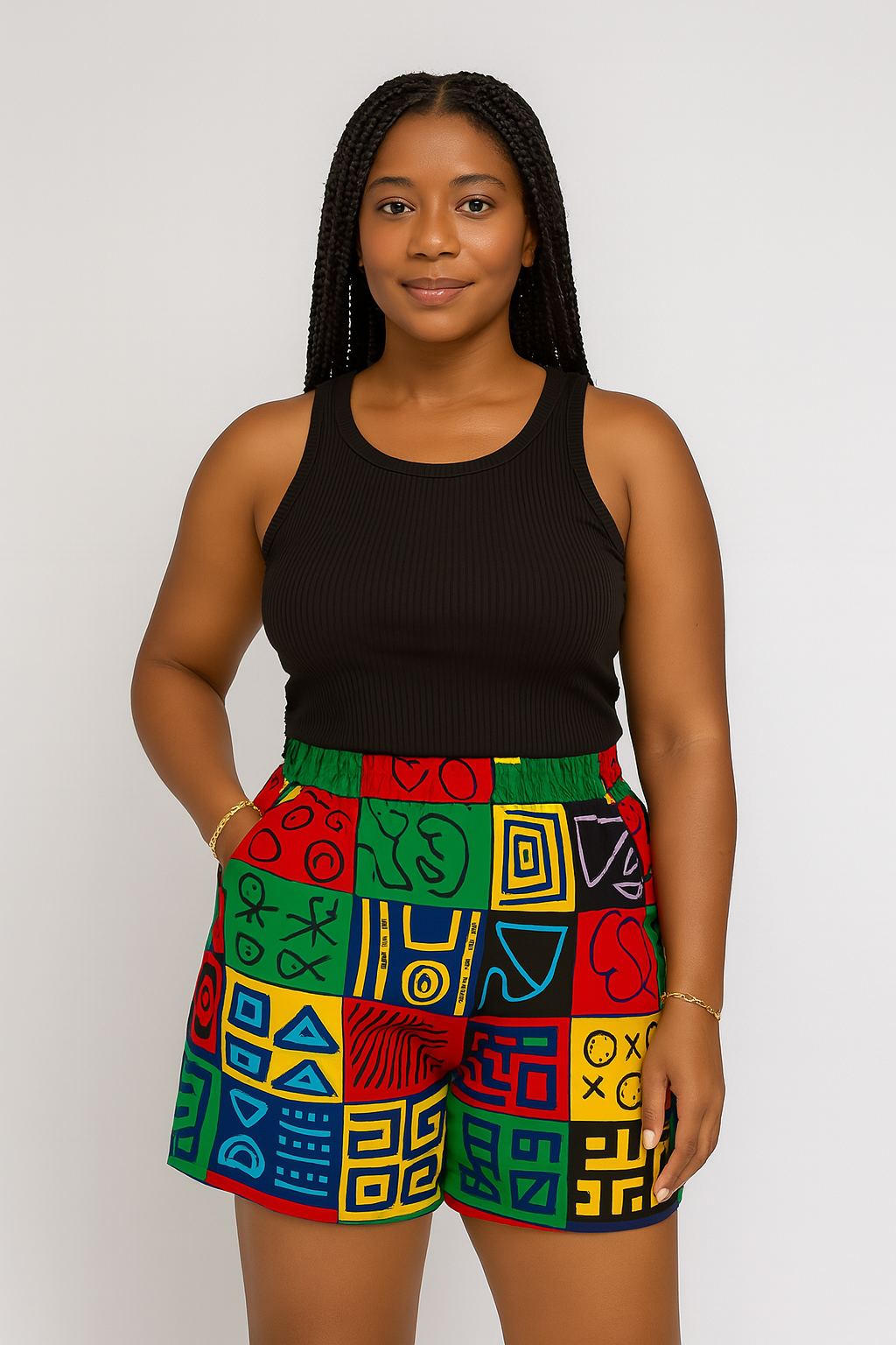 Imani Cut — High-Waisted Wax Shorts Duo