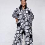 Nolya Monochrome — Ensemble deux pièces coton ciré noir & blanc