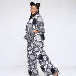 Nolya Monochrome — Ensemble deux pièces coton ciré noir & blanc