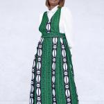 Seynana — Robe longue croisée en wax bogolan