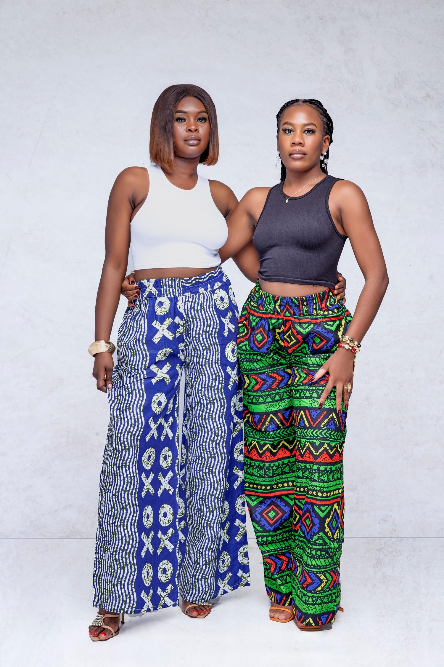 Ashanti Free — Pantalon taille haute fluide en wax